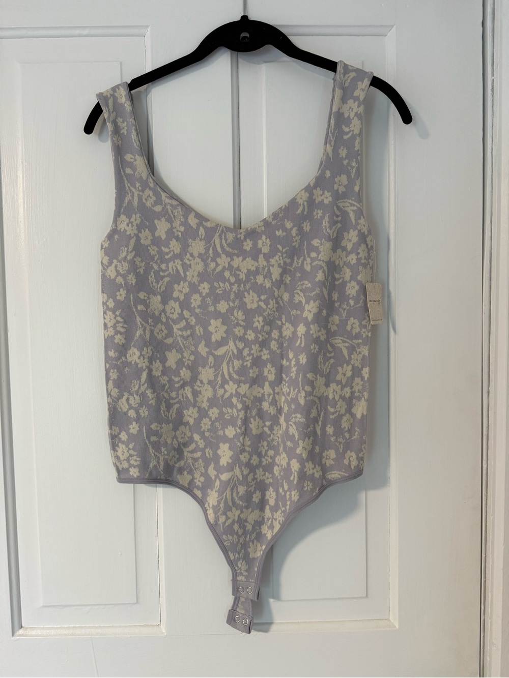 Free People Lavender Floral Jacquard Bodysuit